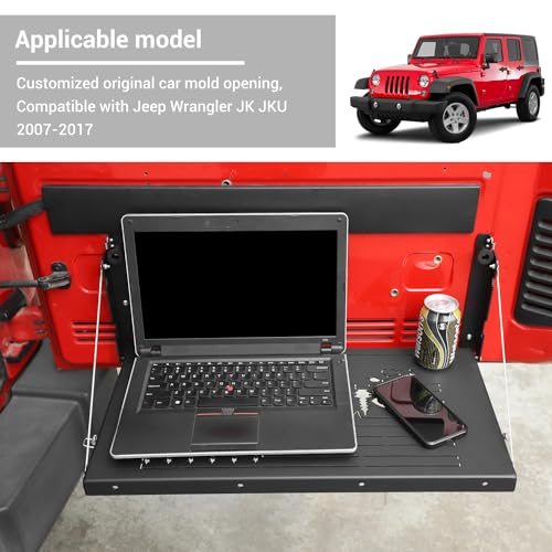 Hoolcar Tailgate Table Rear Door Foldable Table Cargo Shelf Storage Rack Compatible with Jeep Wrangler JK JKU 2007-2017, Support up to 75lb Storage Cargo Luggage Holder Carrier - Image 5
