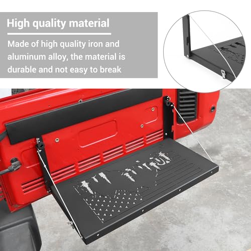 Hoolcar Tailgate Table Rear Door Foldable Table Cargo Shelf Storage Rack Compatible with Jeep Wrangler JK JKU 2007-2017, Support up to 75lb Storage Cargo Luggage Holder Carrier - Image 4