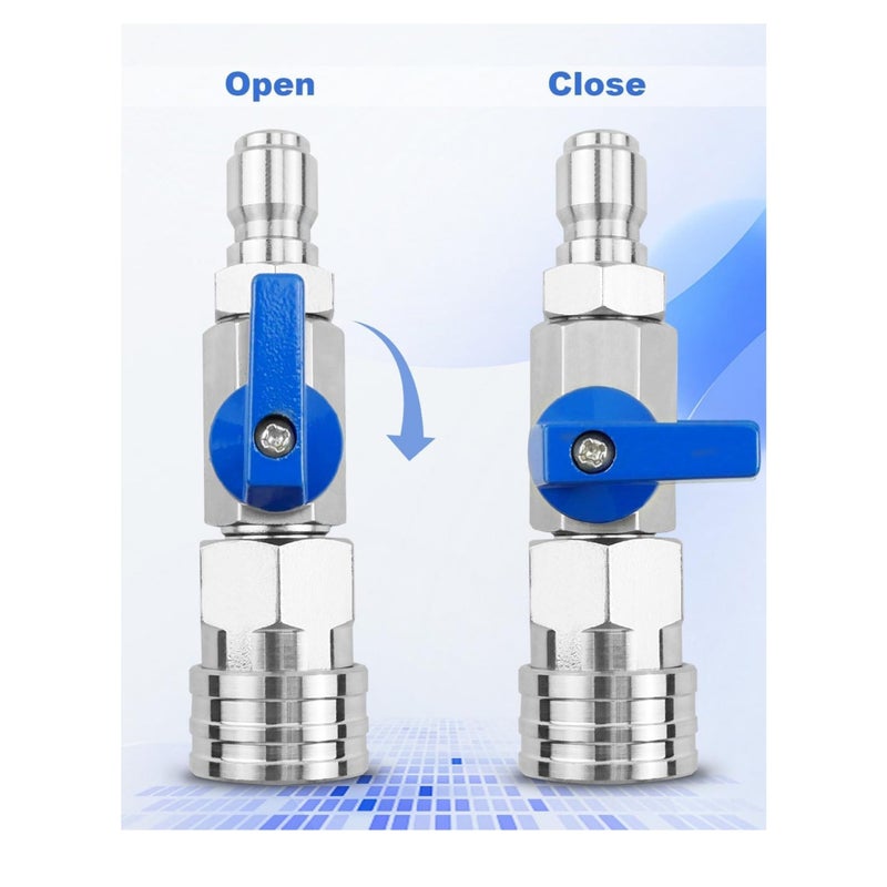 SOLARAE Heavy Duty High Pressure Washer Ball Valve Kit 3/8 NPT Quick Connector 4500 PSI for Power Washer Hose Control Water Flow Switch with Raw Material Belt - Image 4