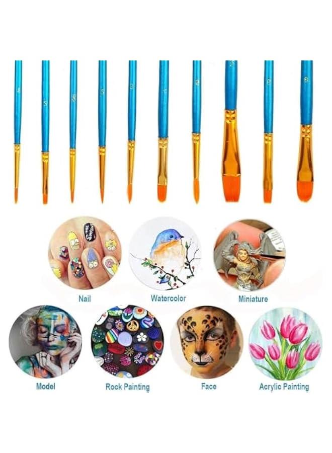 فايلكس مجموعة فرش طلاء اكريليك وازوي ـ 20 قطعة، للرسم ألوا المائية والزيتية، للوج والجسم، وللفاي في المايكير وف الرسم الصخري - Image 2