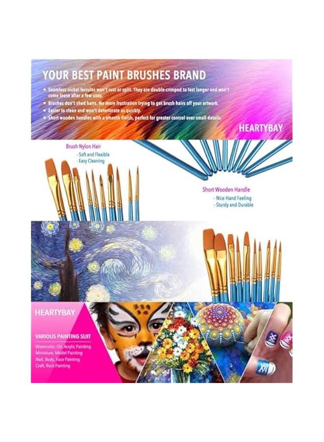 فايلكس مجموعة فرش طلاء اكريليك وازوي ـ 20 قطعة، للرسم ألوا المائية والزيتية، للوج والجسم، وللفاي في المايكير وف الرسم الصخري - Image 5