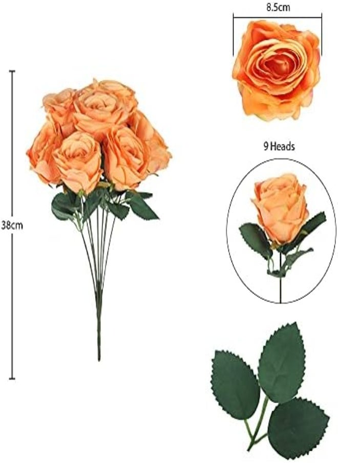 Pack of 6 Artificial Flowers Bunch, Lifelike Silk Orange Rose Flower Bouquet, Durable And Realistic Fake Flowers - pzsku/Z9C1CC5C81EF2832A3790Z/45/_/1716204043/83d5a6ef-6501-4b78-90cd-a03d2dd3fea0