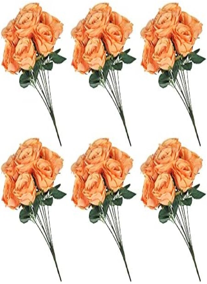 Pack of 6 Artificial Flowers Bunch, Lifelike Silk Orange Rose Flower Bouquet, Durable And Realistic Fake Flowers - pzsku/Z9C1CC5C81EF2832A3790Z/45/_/1716204043/b72d6a7e-c1ae-43c4-a6dc-e944452da68c