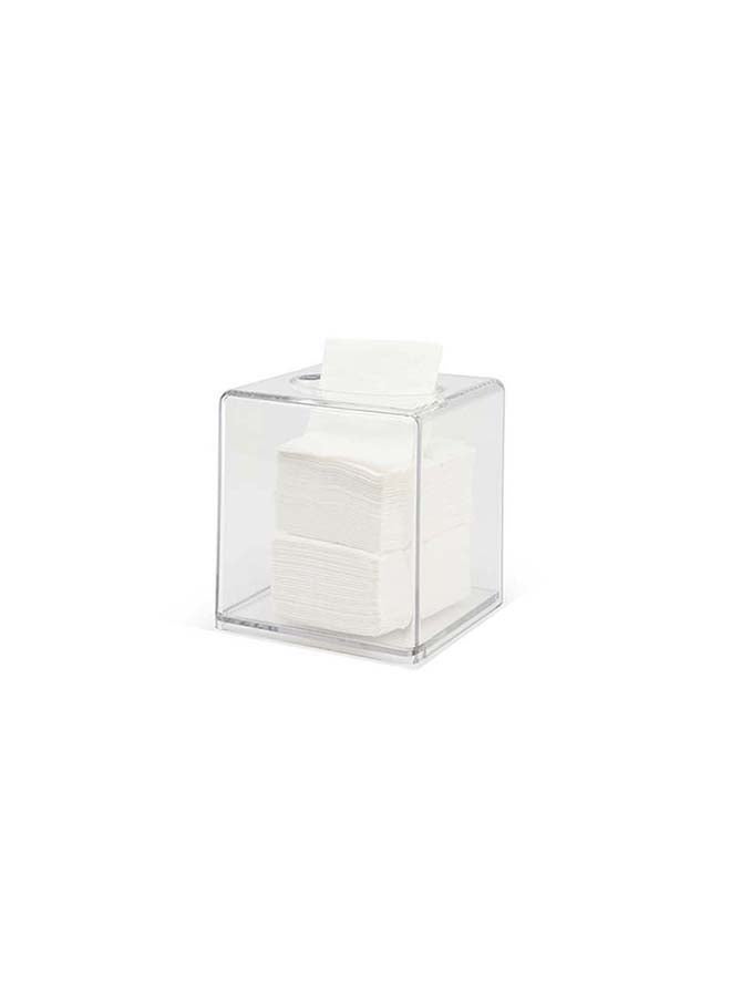 Clear Square Tissue Box Holder 13x13x13.8cm  - Image 1