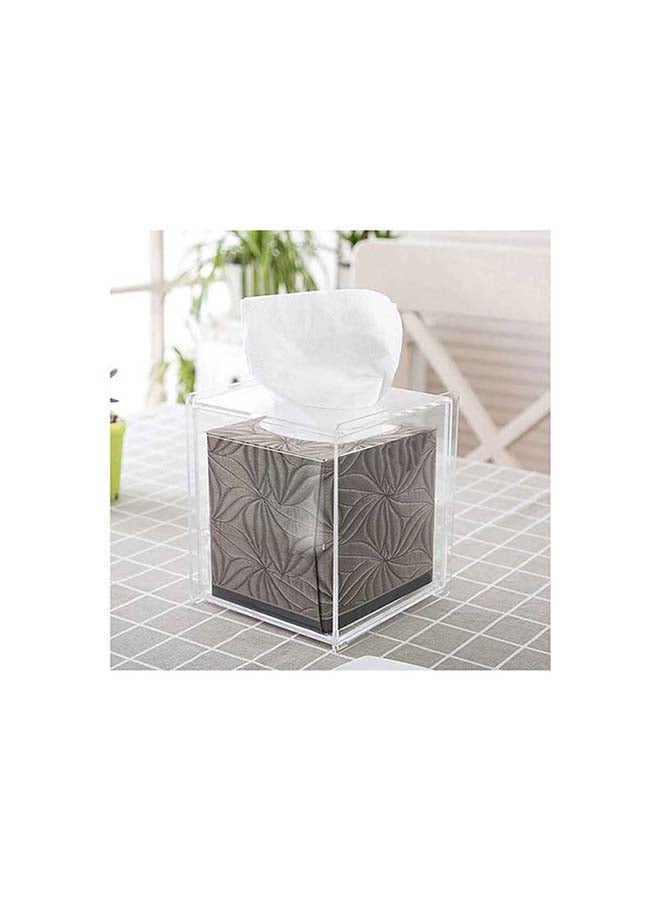 Clear Square Tissue Box Holder 13x13x13.8cm  - Image 4