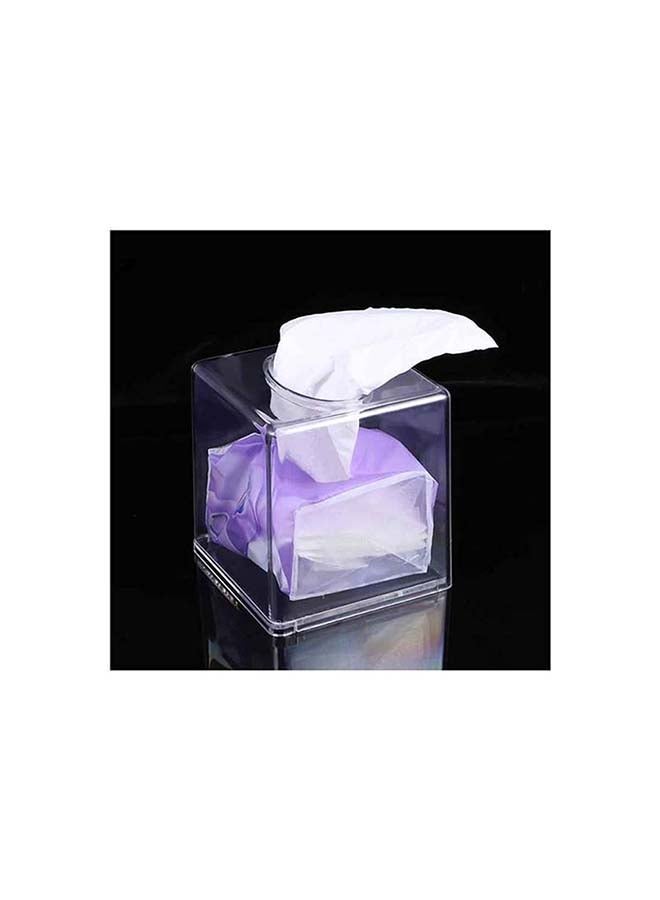 Clear Square Tissue Box Holder 13x13x13.8cm  - Image 3