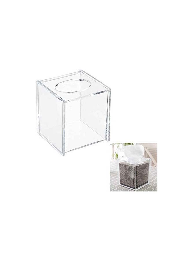 Clear Square Tissue Box Holder 13x13x13.8cm  - Image 5