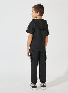 Styli Patch Detail Hooded Top & Cargo Joggers Set  - Image 3