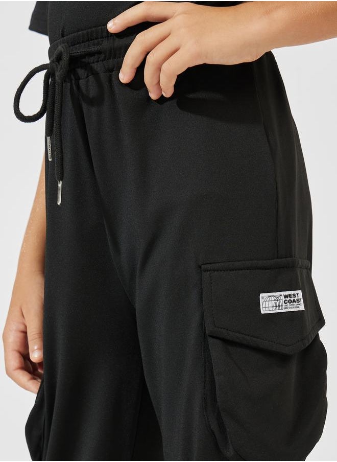 Styli Patch Detail Hooded Top & Cargo Joggers Set  - Image 5