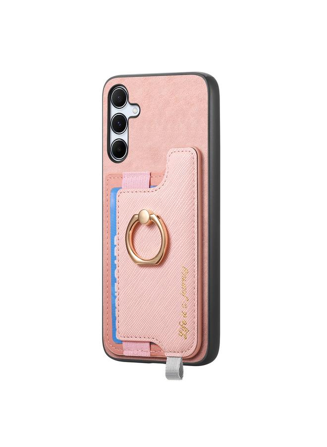 S-TOP Case For Samsung Galaxy A55 5G Retro Cross Leather Ring Horizontal Insert Card Bag MagSafe Phone Case - Image 2