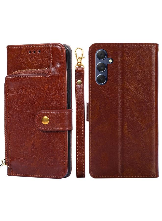 S-TOP Case For Samsung Galaxy M54 5G Zipper Bag Leather Phone Case - Image 1