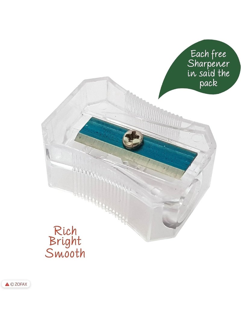 ناتاراج أقلام رصاص ناتاراج كاملة الحجم بـ ٢٤ لونًا مع مبراة - جودة ممتازة، سهلة البري، مثالية للأطفال والطلاب والفنانين - Image 4