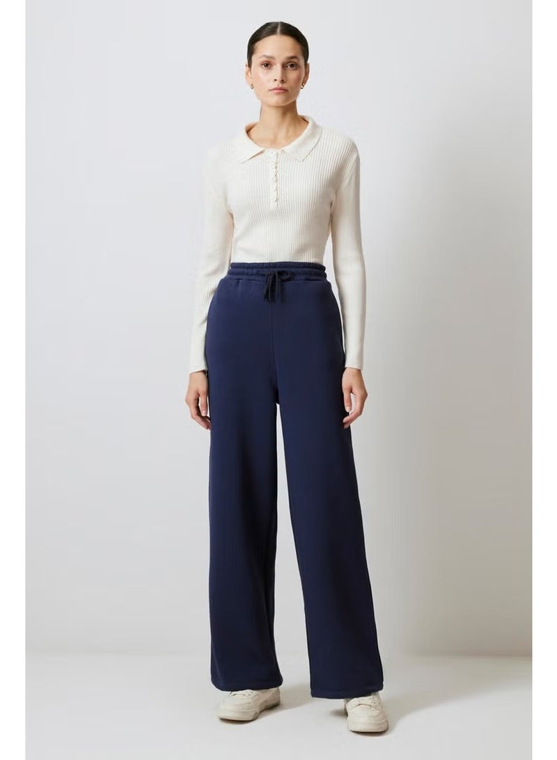 Touche Elastic Waist Raised Knitted Trousers - Image 1