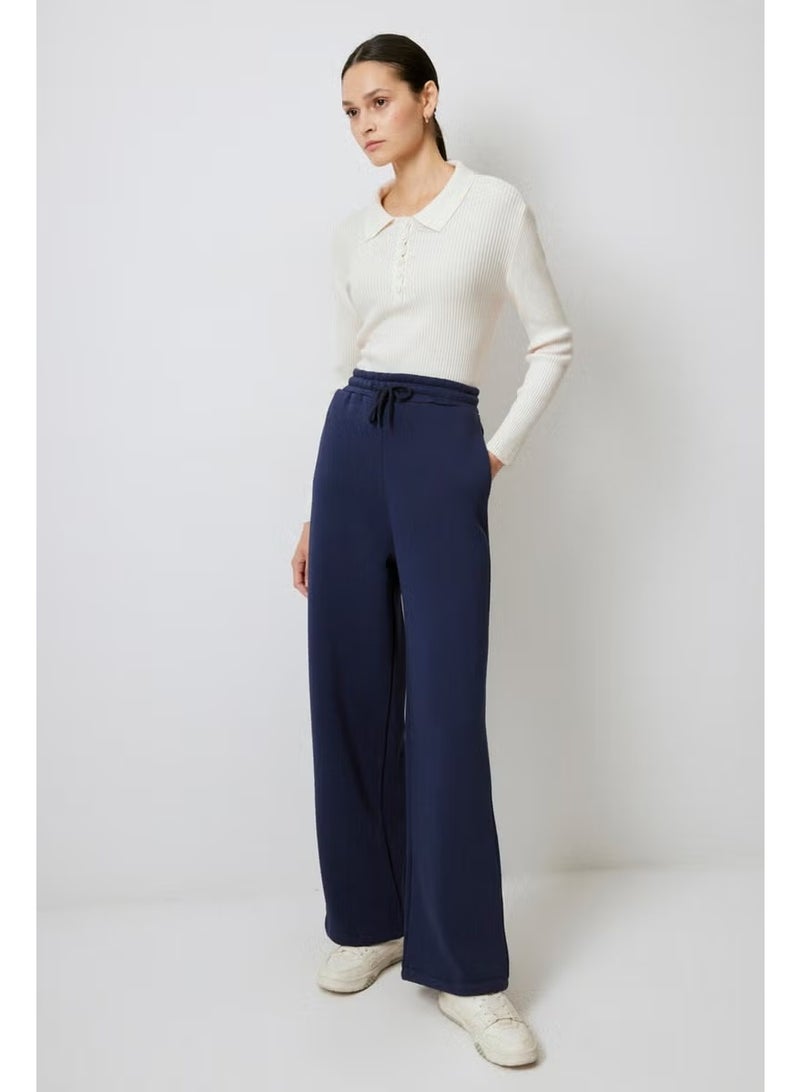 Touche Elastic Waist Raised Knitted Trousers - Image 2