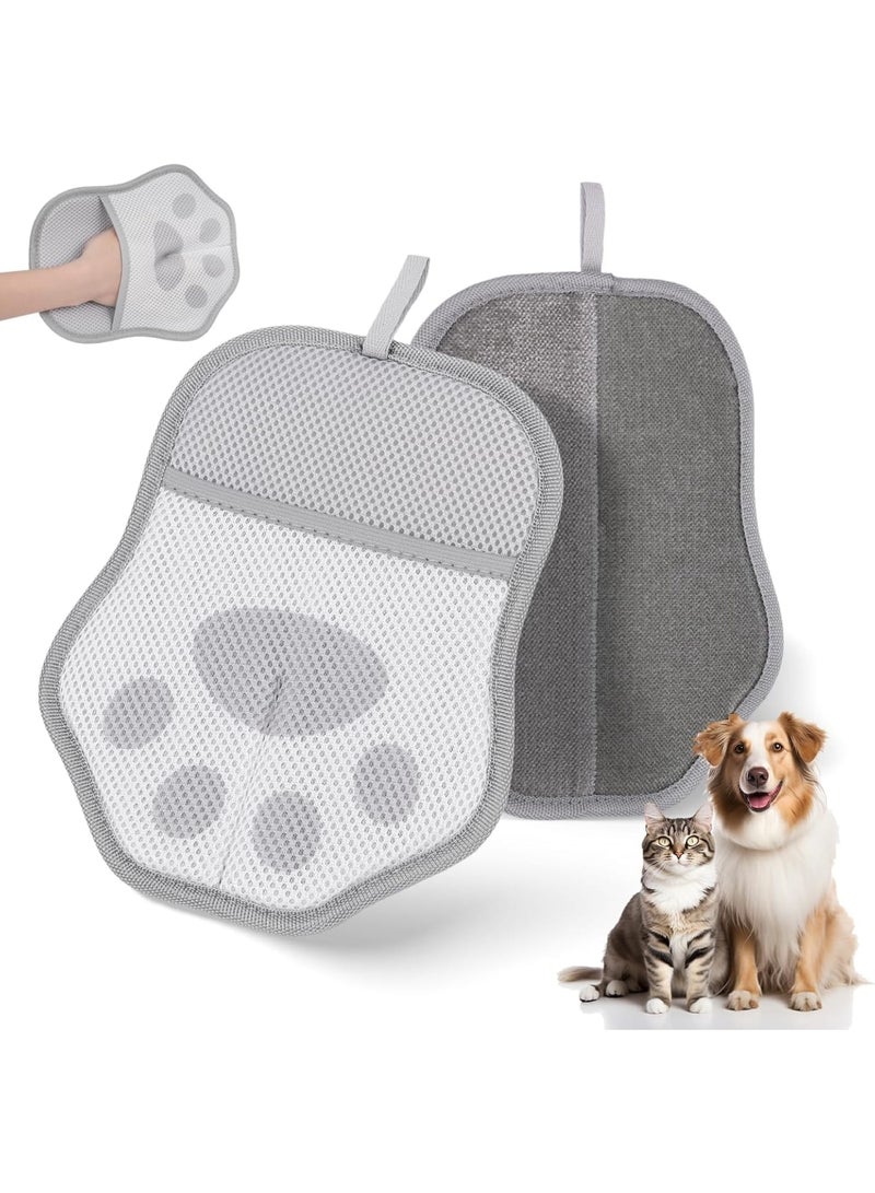 SYOSI Pet Hair Removal Glove, Reusable Electrostatic Grooming Glove for Cats and Dogs, Soft Rubber Bristles for Removing Pet Hair from Couch, Clothing, Carpet and Car Seats, One Size, Grey - Image 1