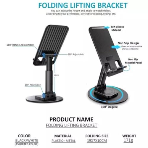 Radiant Universal Mobile Holder Stand with Metal Body Phone Mount | Tabletop Holder for Phones and Tablets (360° Rotable) - Image 5