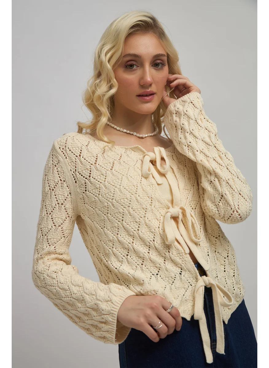 فيرجيو Virgio Women's Cotton Frankie Off White Front Tie Top