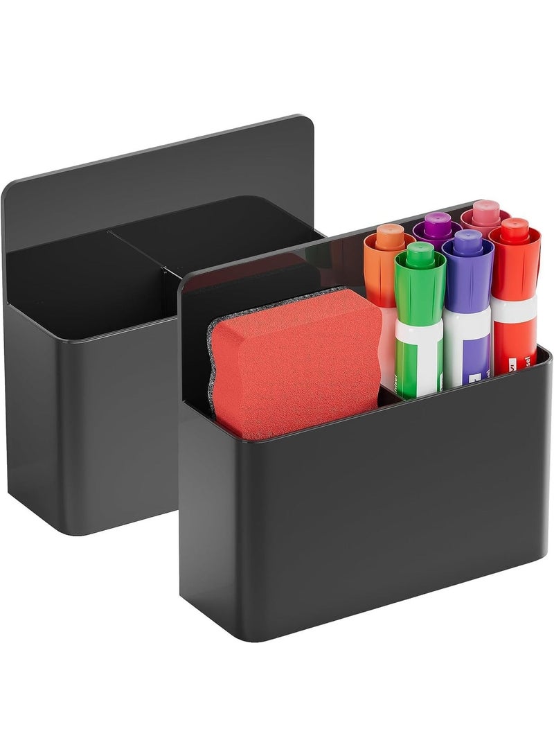 2 Pcs Dry Erase Marker Holder, Magnetic Pen Holder for Fridge, Large Capacity, Remote Control Holder for Wall Marker Holder, Whiteboard Accessories - Image 1