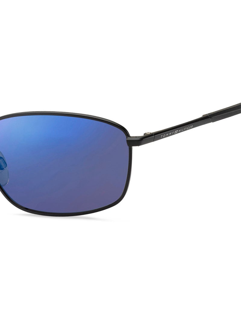 TOMMY HILFIGER - Rectangular / Square  Sunglasses TH 1768/S MTBLKBLUE 57 - Image 1