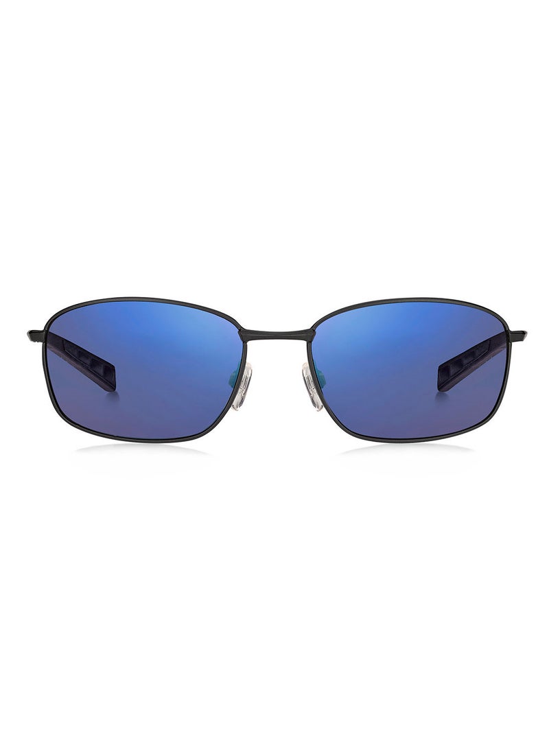 TOMMY HILFIGER - Rectangular / Square  Sunglasses TH 1768/S MTBLKBLUE 57 - Image 1