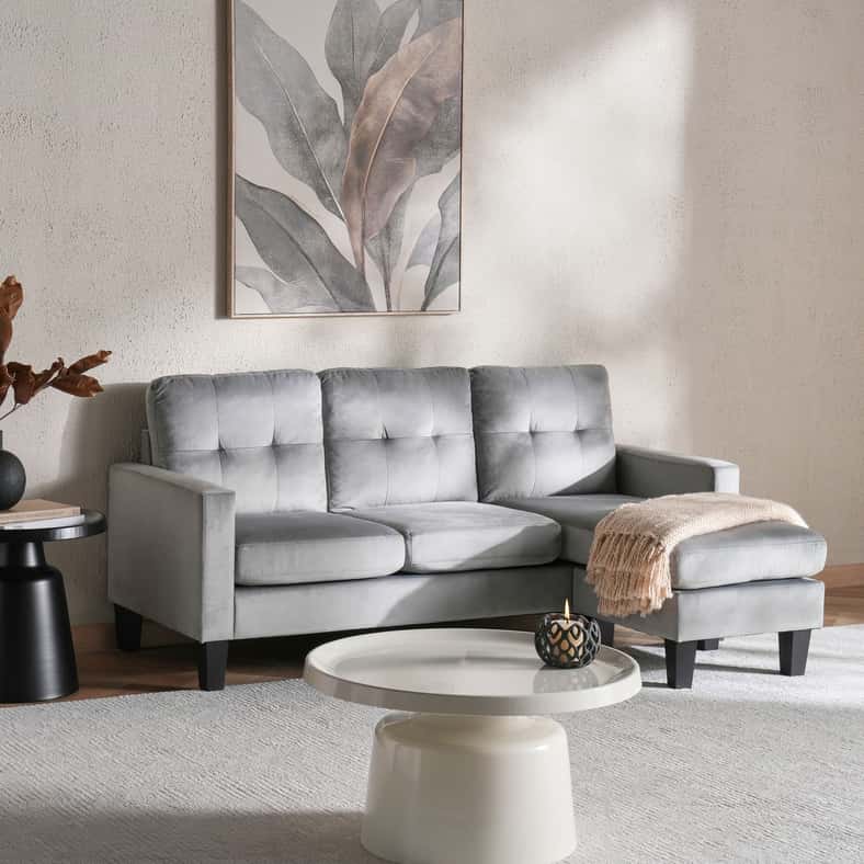 Pan Home طقم أريكة الزاوية ألبس باللون الرمادي - Image 5