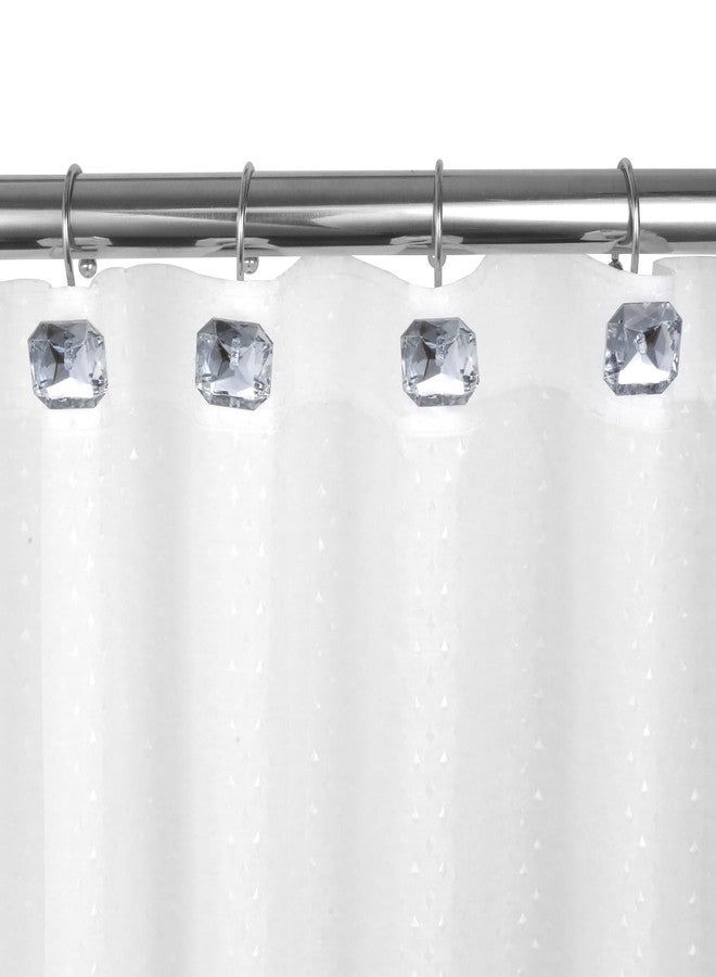 EleCharm 12PCS Decorative Crystal Shower Curtain Hooks,Stainless Steel Rust Resistant Square Rhinestones Shower Curtain Rings Hangers Multi-Purpose (Clear) - Image 5