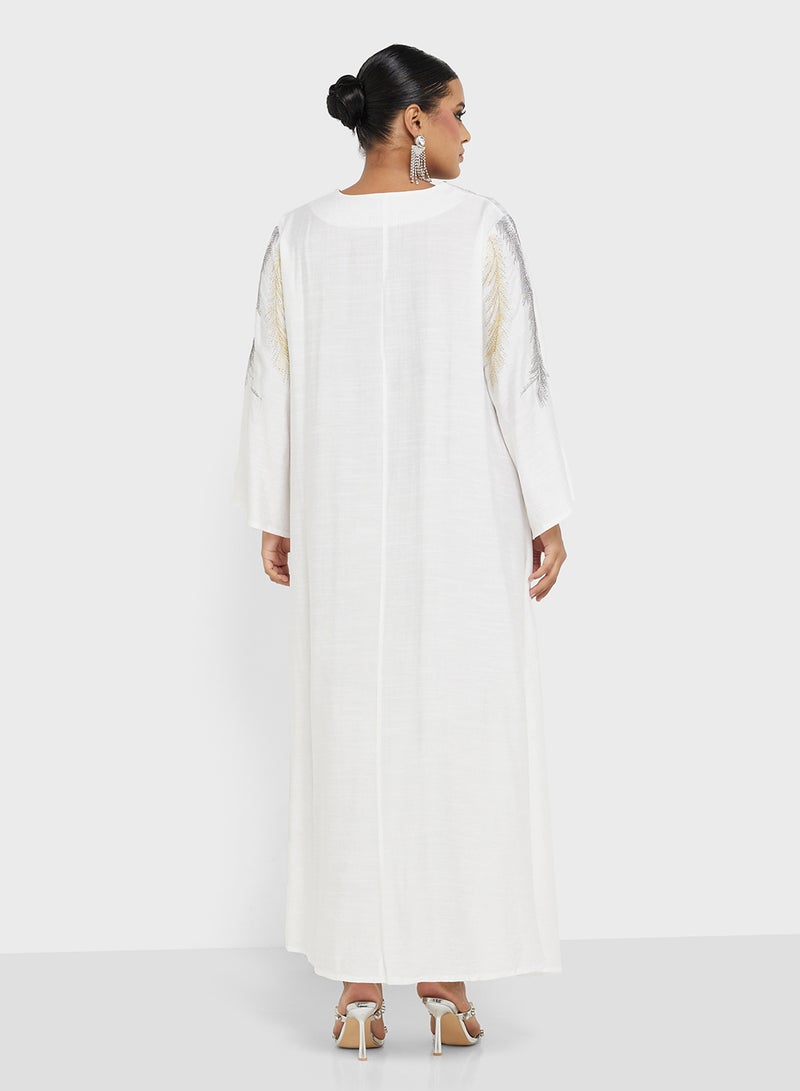 Khizana Plus size embroidered jalabiya  - Image 2