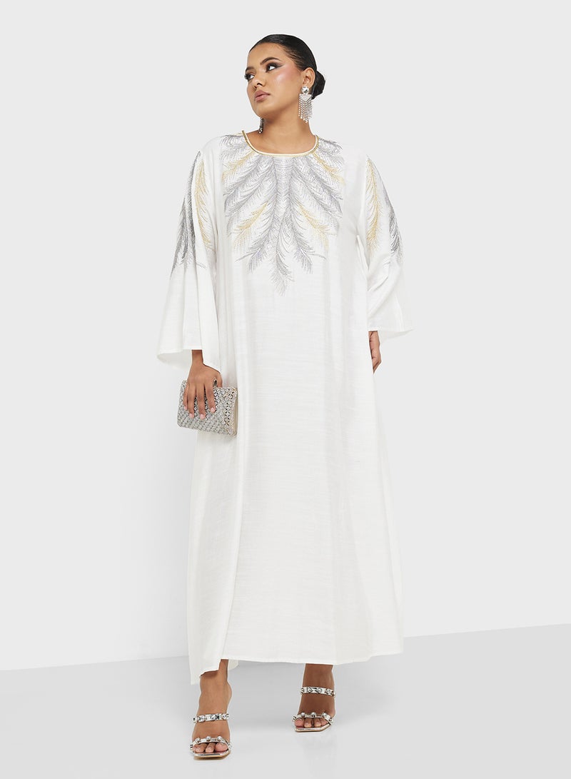 Khizana Plus size embroidered jalabiya  - Image 1