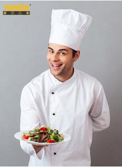 يانيك قبعة الطباخ البيضاء للجنسين من يانيك، 4 قطع  - Image 3