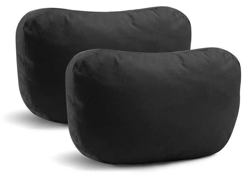 EcoNour 2Pcs Super Soft Car Headrest Pillow, Car Neck Pillow with Adjustable Strap Balance Neck Pillow Designed to Relieve Neck Pain and Muscle Tension (Black) for Polo Facelift - Image 1