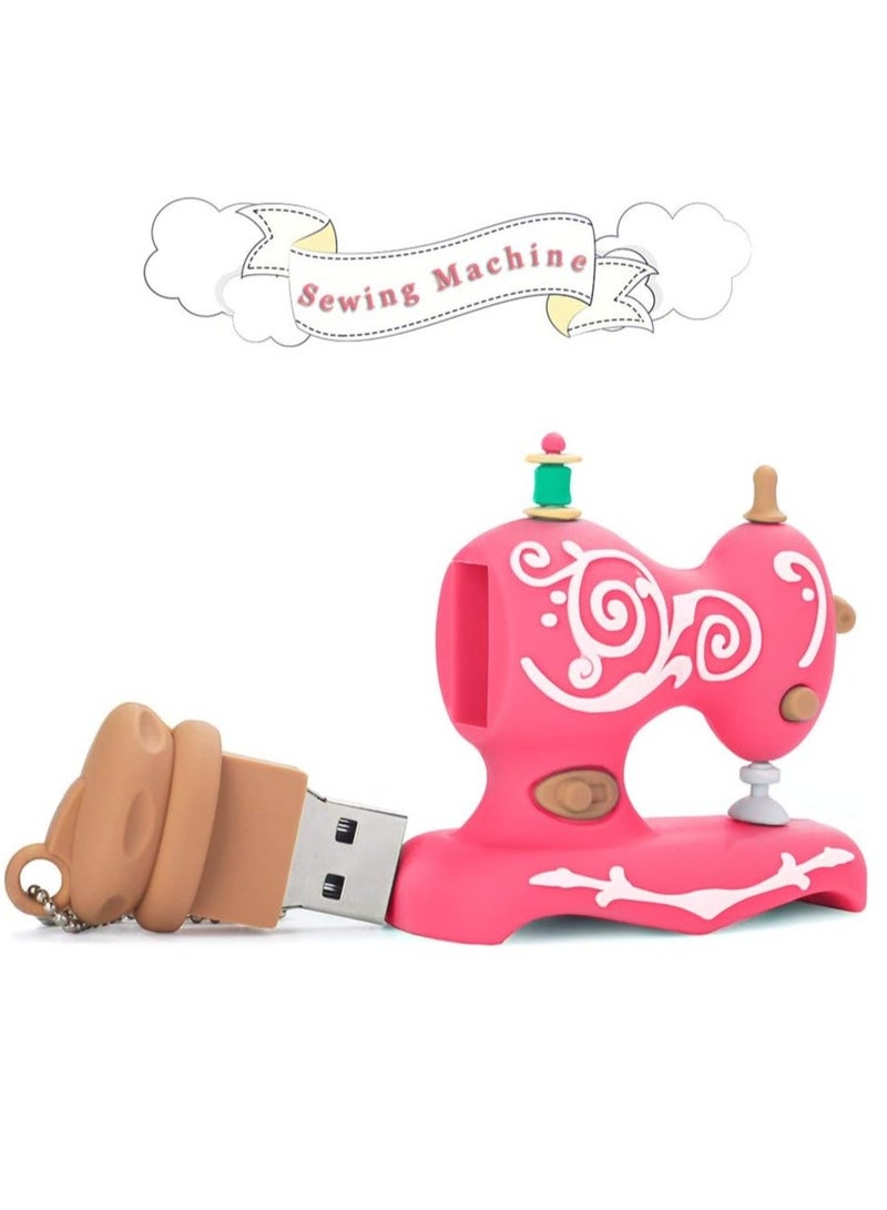 محرك فلاش USB، عصا ذاكرة طراز ماكينة خياطة كرتونية لطيفة، جهاز تخزين بيانات خفيف الوزن ومحمول، محرك ذاكرة نقل بيانات عالي السرعة، (قطعة واحدة، 32 جيجابايت، أرجواني) - Image 2