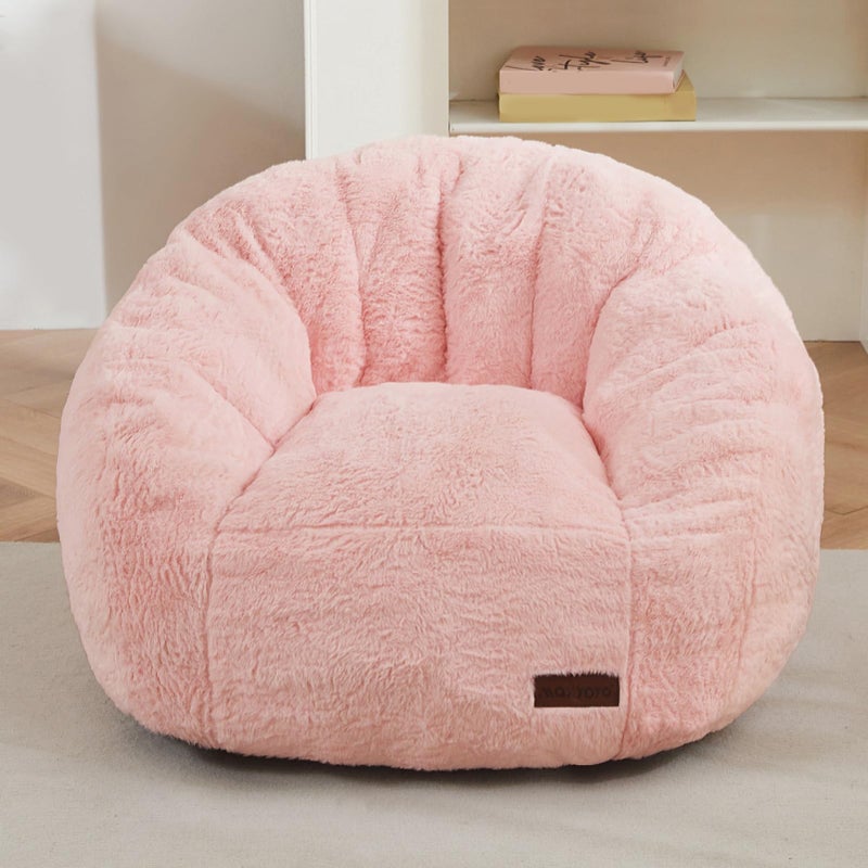 MAXYOYO Bean Bag Chair for Kids Shell Shaped Bean Bag Couch for Boys and Girls Toddler Chair Bean Bag Sofa for Playroom Nursery Room Pink