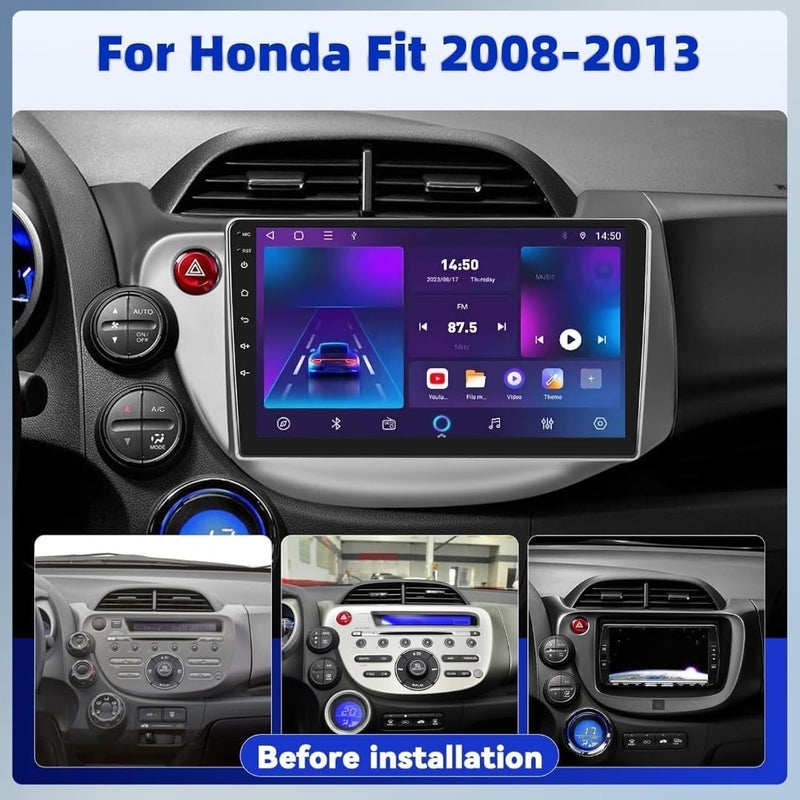 فيريكس ستيريو سيارة هوندا فيت جاز، ستيريو سيارة هوندا جاز أندرويد، 2008-2013، كار بلاي لاسلكي، أندرويد أوتو، نظام ملاحة جي بي إس، بلوتوث، واي فاي، كاميرا AHD 1080، واجهة سريعة (2+32 جيجابايت كار بلاي 4CORE) - Image 2