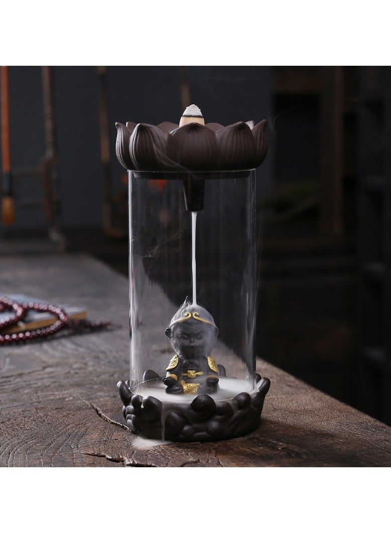 general Monkey King Pagoda Incense Reflux Incense Burner Creative Windshield Lotus Monkey King Regurgitated Incense Burner Ornaments  - Image 1