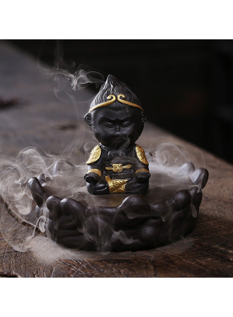 general Monkey King Pagoda Incense Reflux Incense Burner Creative Windshield Lotus Monkey King Regurgitated Incense Burner Ornaments  - Image 2