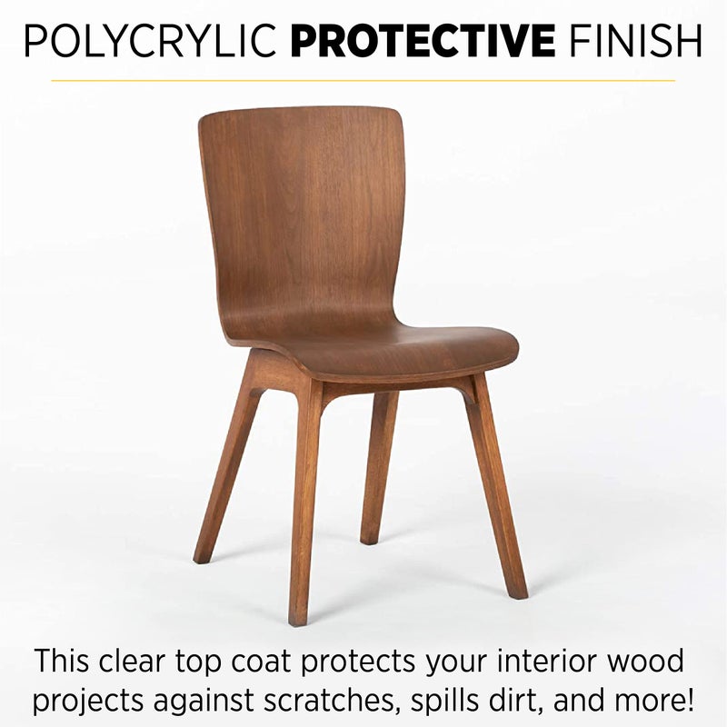 Minwax 1/2 pt Minwax 23333 Clear Polycrylic Water-Based Protective Finish Satin - Image 3