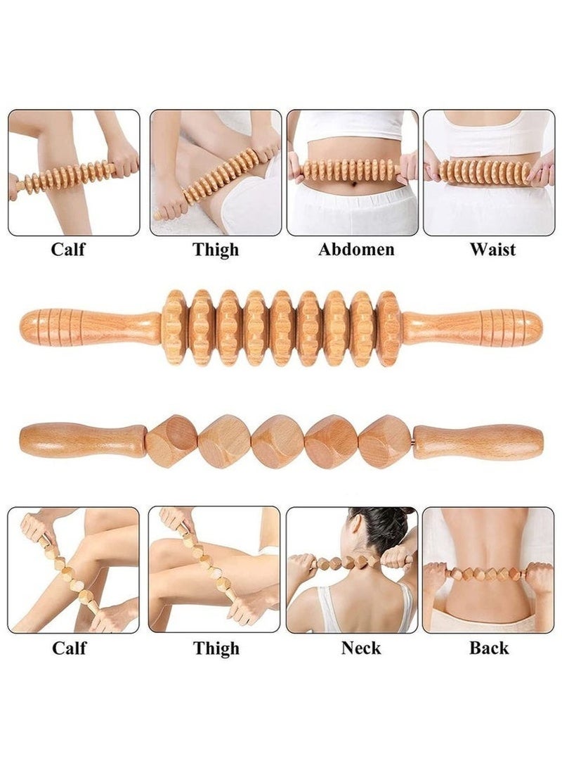 6-in-1 Wood Therapy Massage Tools – Lymphatic Drainage Massager Kit Wooden Massager Body Sculpting Tools for Muscle Pain Relief - Image 3