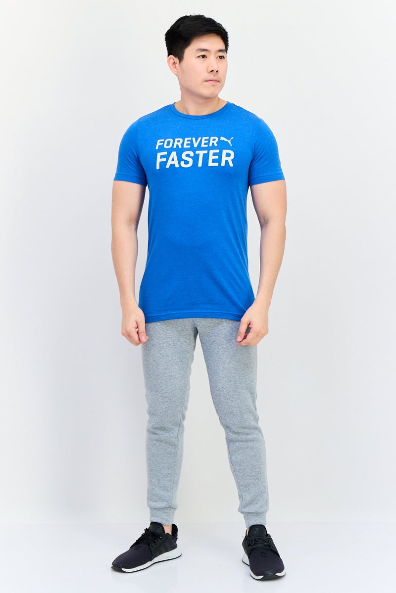 PUMA تي شيرت رياضي للرجال بأكمام قصيرة، أزرق - Image 4