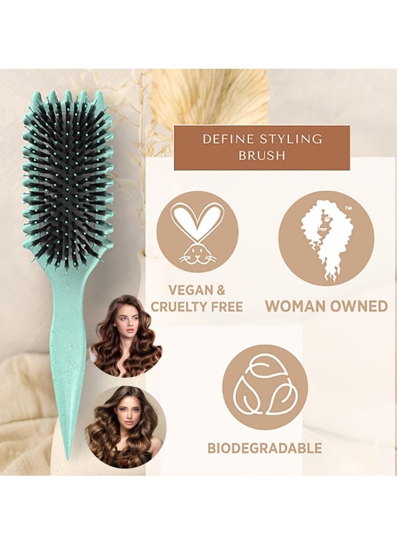 Generic - 2024 Newest Bounce Curl Brush,Bounce Curl Defining Brush,Curl Defining Brush,Hair Brush Styling Brush,Shaping and Defining Curls for Women Girls (Color : Green) - Image 1