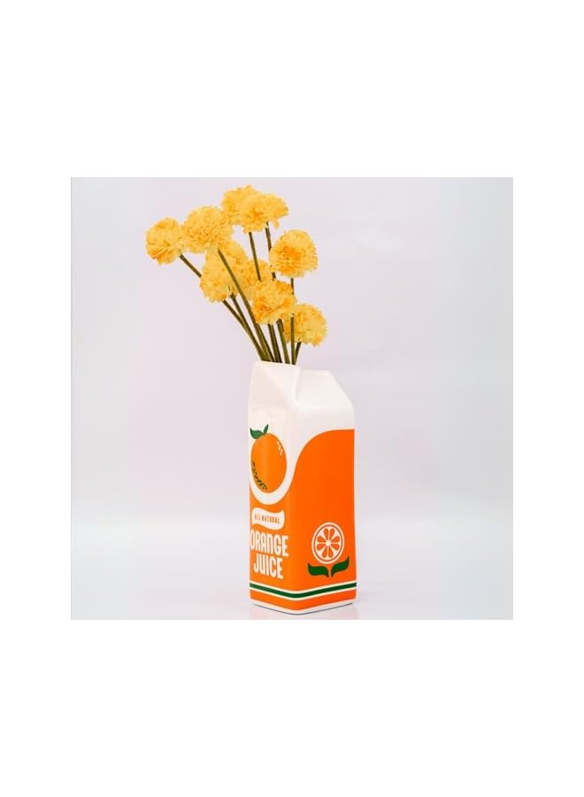 The Bros Vintage Inspired Rise and Shine Decorative Ceramic Vase, Unique Home/Kitchen/Office Accent, Orange Juice - Image 5