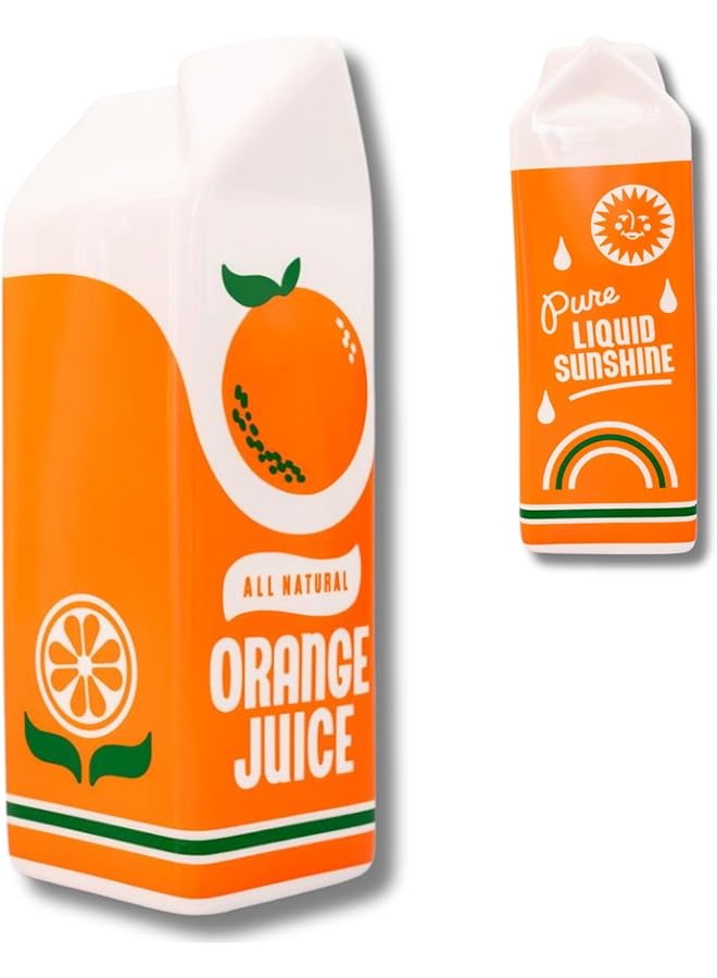 The Bros Vintage Inspired Rise and Shine Decorative Ceramic Vase, Unique Home/Kitchen/Office Accent, Orange Juice - Image 1