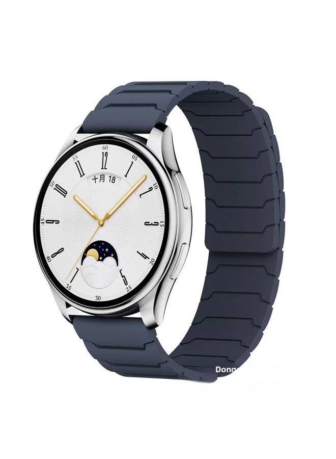 Flat Head Armor Pattern Silicone Magnetic Strap For Huawei GT5/4 Watch Strap/Samsung Watch7 Replacement Wrist Strap 