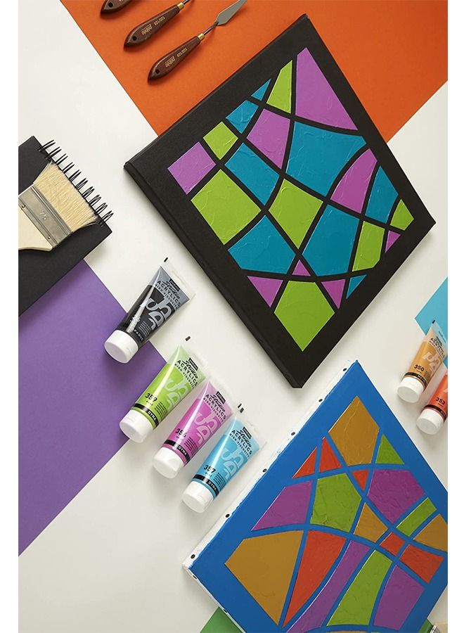 Pebeo Studio Acrylics High Viscosity 100 ml Fluorescent Orange 370 - Image 3