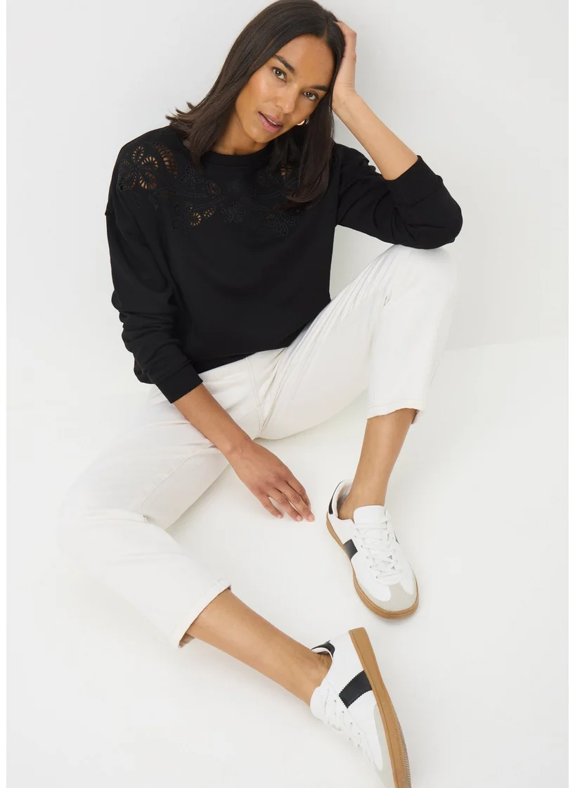 Matalan Black Cutout Floral Sweatshirt