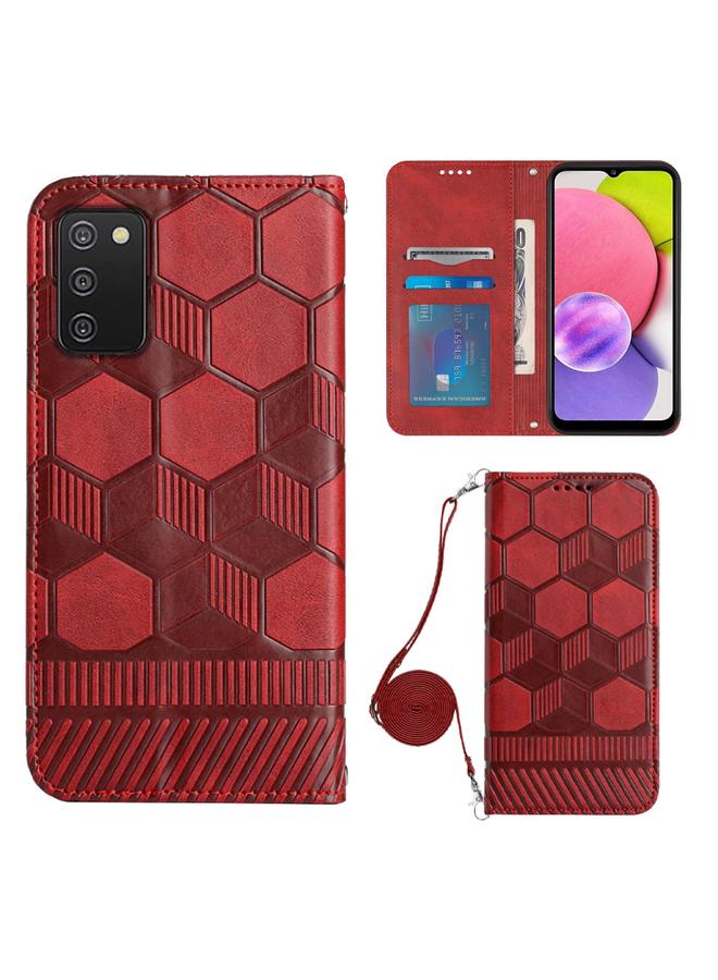 S-TOP Case For Samsung Galaxy A03S 165.8mm US Crossbody Football Texture Magnetic PU Phone Case - Image 1