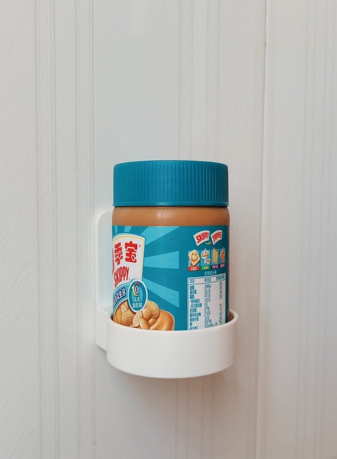 ePizdiz Adhesive Plastic Round Floating Shelf Stick on Wall Mounted Cup Holder Shower Organizer Caddy Bottle Racks (2pcs) - Image 4