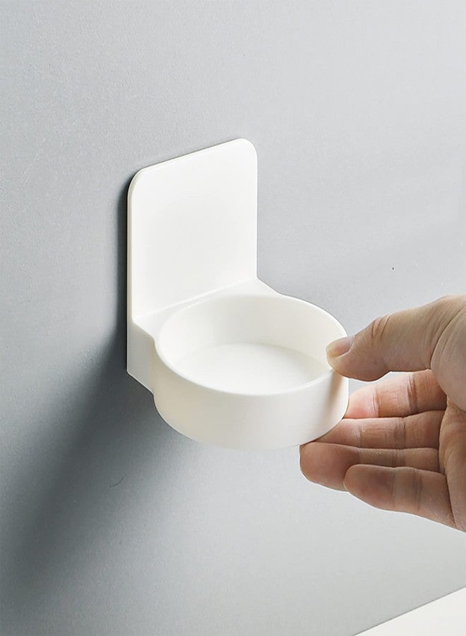 ePizdiz Adhesive Plastic Round Floating Shelf Stick on Wall Mounted Cup Holder Shower Organizer Caddy Bottle Racks (2pcs) - Image 3