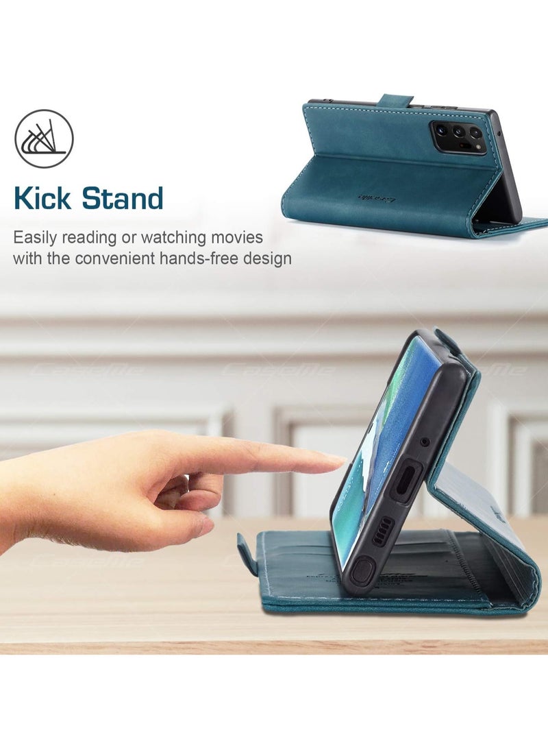 CaseMe Phone Case Luxury PU Leather Design 013 Flip Cover Card Slot Holder Cover For Samsung Galaxy Note 20 Ultra (Green) - Image 4