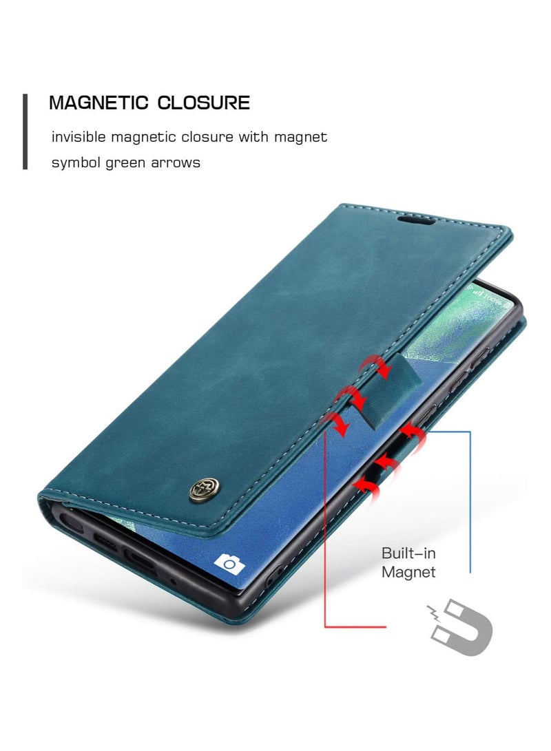 CaseMe Phone Case Luxury PU Leather Design 013 Flip Cover Card Slot Holder Cover For Samsung Galaxy Note 20 Ultra (Green) - Image 5