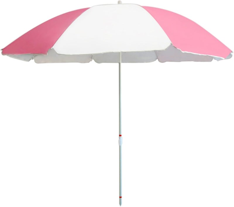 RAINPOPSON RAINPOPSON Outdoor Garden Umbrella With Stand Big Size Patio Garden Umbrella Pink White 8Ft  - Image 4